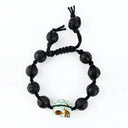Macrame Lava Rock with Turquoise Skull