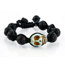 Macrame Lava Rock with Turquoise Skull