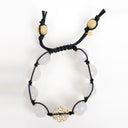 Macramé Moonstone with Gold Pavé Crystal Sphere