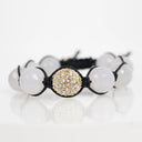 Macramé Moonstone with Gold Pavé Crystal Sphere