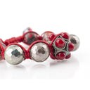 MacrameRed Coral & Silver Tibetan Bracelet