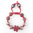 MacrameRed Coral & Silver Tibetan Bracelet