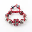 MacrameRed Coral & Silver Tibetan Bracelet
