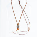 Mina Danielle's Signature Necklace. Baroque South Sea Pearl drop with Pave Diamond Ball