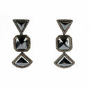 Moissanite and Black Diamond Earrings