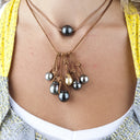 Multi Tahitian Pearl drop Necklace