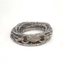 Mystic Moonstone wrap Bracelet with vintage Pave Diamond