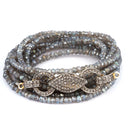 Mystic Moonstone wrap Bracelet with vintage Pave Diamond