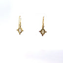 Oval Shape Quartz/Aquamarine and Pink Sapphire Point Earrings