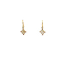 Oval Shape Quartz/Aquamarine and Pink Sapphire Point Earrings