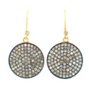 Pave Diamond Disc Earrings