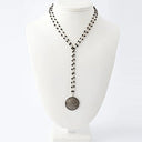 Pave Diamond Disc on Black Spinel Chain