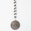Pave Diamond Disc on Black Spinel Chain