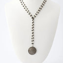 Pave Diamond Disc on Black Spinel Chain