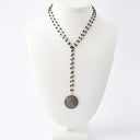 Pave Diamond Disc on Black Spinel Chain