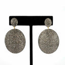 Pave Diamond Oval Earrings