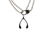 Pavé Diamond Wishbone on Silver Ball Chain