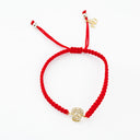 Red Macramewith Gold CZ Skull
