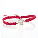 Red Macramewith Gold CZ Skull