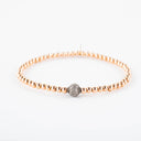 Rose Gold Beaded Stacking with 8mm Oxidized Diamond Bead