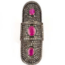 Ruby and Diamond Armor Knuckle Ring