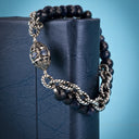 Sapphire and Diamond Bracelet with Silver Chain