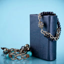 Sapphire and Diamond Bracelet with Silver Chain