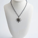 Sapphire Chain Link with Diamond Sunburst Pendant