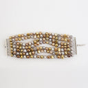 Seven Strand Bronze and Gray Pearl Cuff