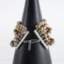 Seven Strand Bronze and Gray Pearl Cuff