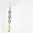 Sterling Silver Link Chain with Hanging Yellow South Sea Pearls