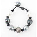 Tahitian Pearl & Pave Diamond Nugget Bracelet