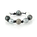Tahitian Pearl & Pave Diamond Nugget Bracelet