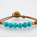Turquoise with 2 Gold Stardust and Gold coin button closure