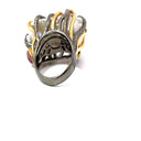 Two Tone Silver and Gold Baroque Pearl Ring with Gemstones