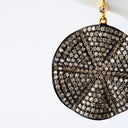 Wavy Diamond Disc Earrings