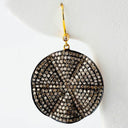 Wavy Diamond Disc Earrings