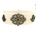 White Bakelite and Tourmaline Bangle