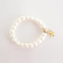 White Bone with Gold Star Charm and Gold Stardust