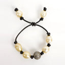 Yellow South Sea Pearls with Pave Diamond Nugget