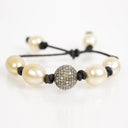 Yellow South Sea Pearls with Pave Diamond Nugget