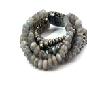 Multi-strand Moonstone and Pyrite Bracelet