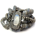 Multi-strand Moonstone and Pyrite Bracelet