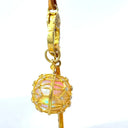Mystic Orb with Gold Crescent Moon and Diamonds on Leather Cord
