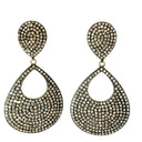 Open Teardrop Pavé Diamond Earrings