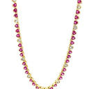 Pink & White Topaz Heart Necklace