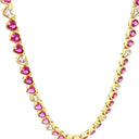 Pink & White Topaz Heart Necklace