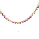 Pink & White Topaz Heart Necklace