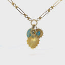 Gold Heart Charm Necklace on Stadium Chain