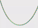 Gold Turquoise & Pave Tennis Necklace